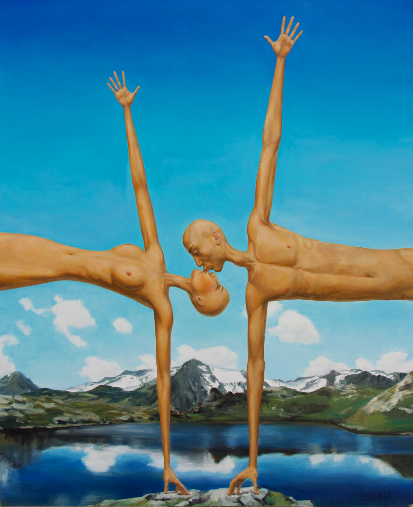 CLIMBING LOVERS   -  2022  oil on canvas 83x60 cm