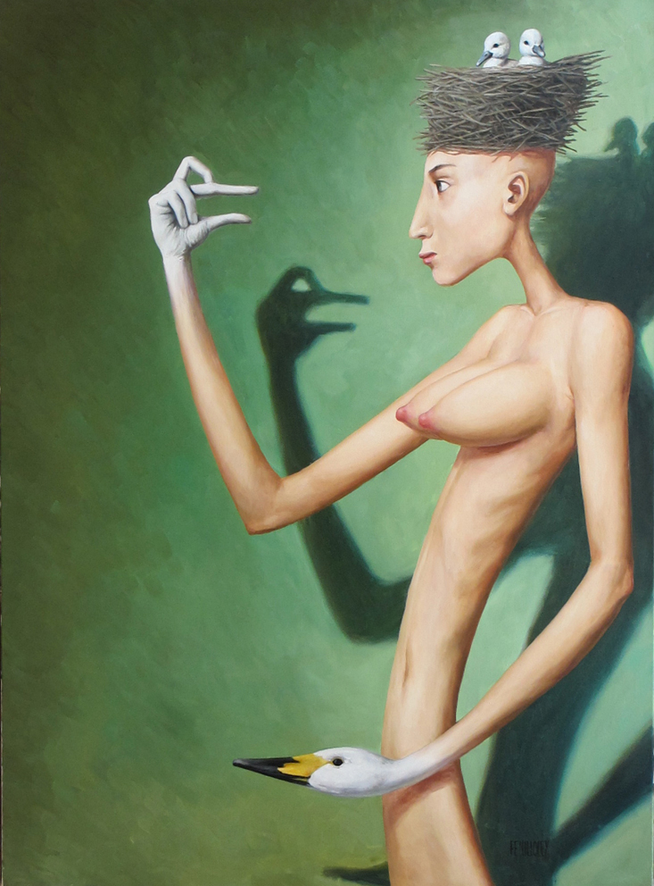 SWAN LANGUAGE  2015 oil on canvas    100 x73 cm