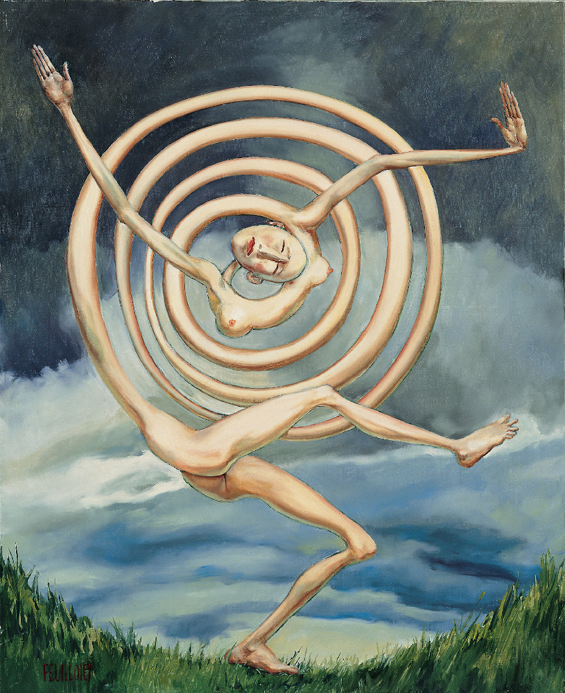 LA DANSE DU VENTRE - 1993  huile sur toile  61x50 cm