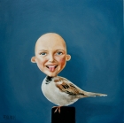 SPARROW  - 2019  oil on canvas 30x30 cm