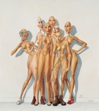 LES CURIEUSES - 1997  huile sur toile  120x116 cm